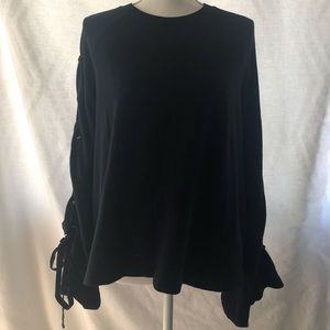 XL Black Crew Neck Sweater Bell Sleeve Nordstrom